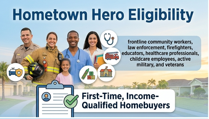 Florida Hometown Heroes eligibility requirements — income limits, credit score, occupation checklist